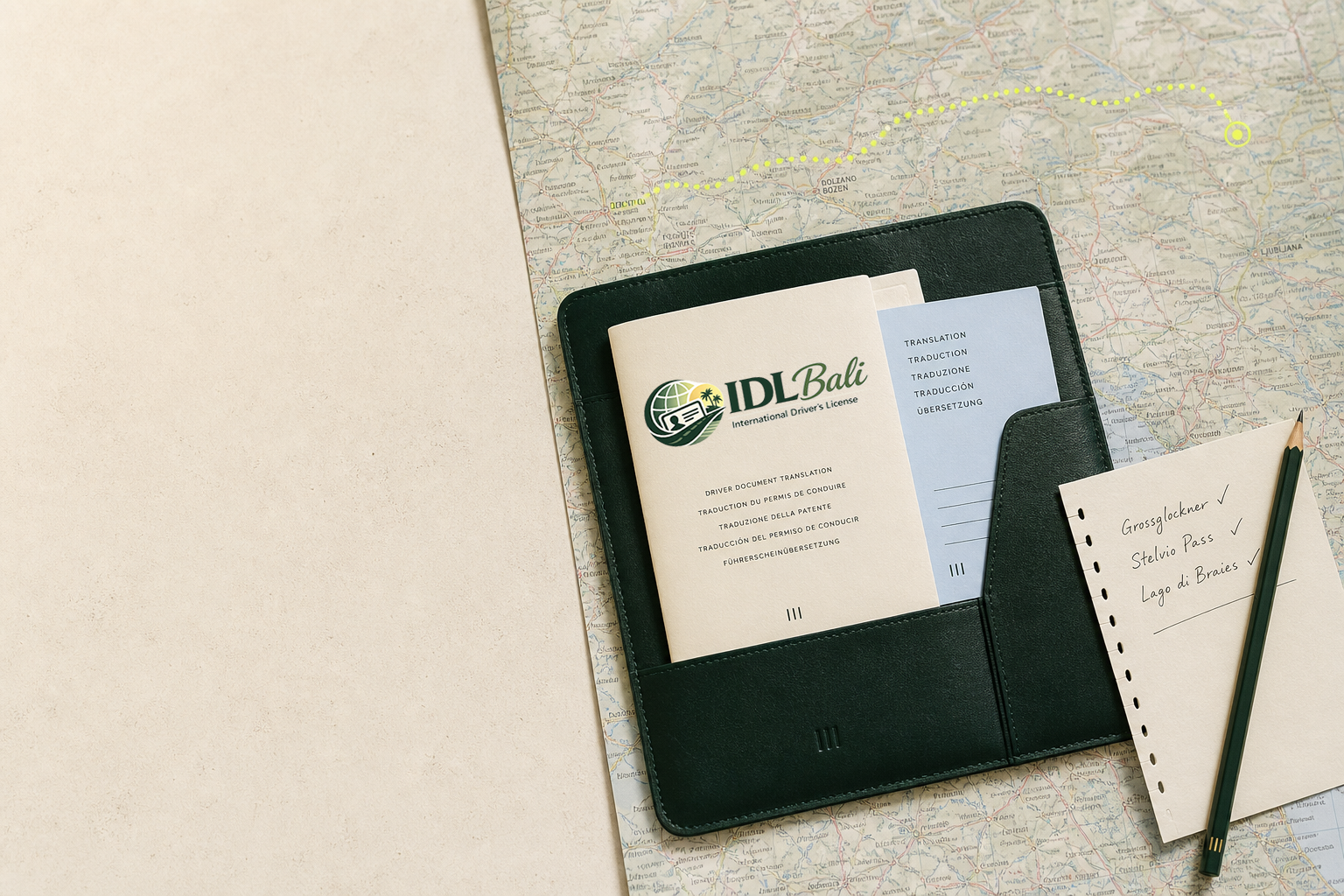 IDL Bali digital and printed driver licence translation set